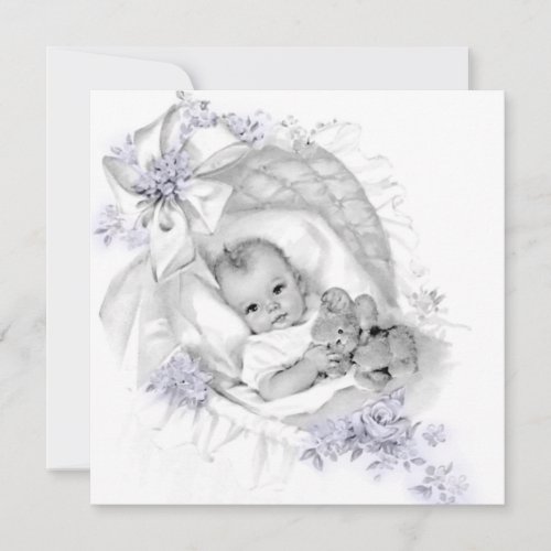 Lavender Purple Baby Girl Shower Invites