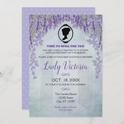 Lavender Baby Shower Tea Party Invitation
