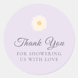 Lavender Baby Shower Thank You Classic Round Sticker