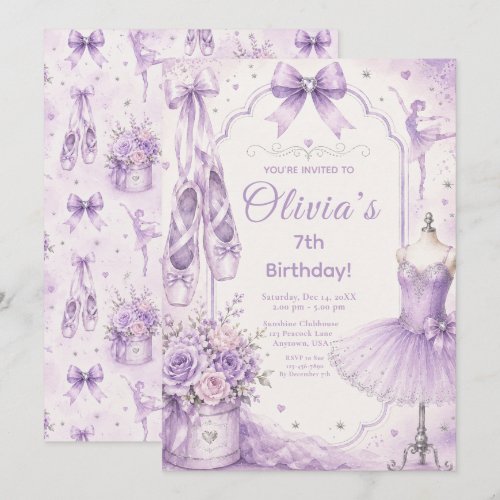 Lavender Ballet Tutu Party Invitation