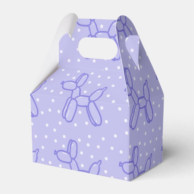 Lavender Balloon Dog Favor Boxes (Front Side)