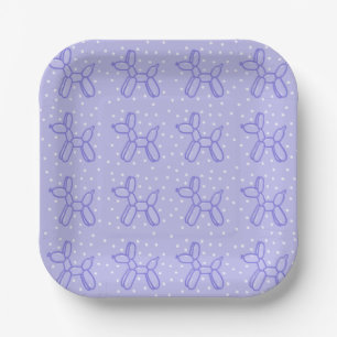 Lavender Balloon Dog Paper Plates