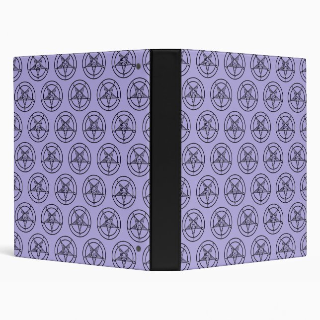 Lavender Baphomet Pentagram 1" Inch 3 ring binder  (Background)