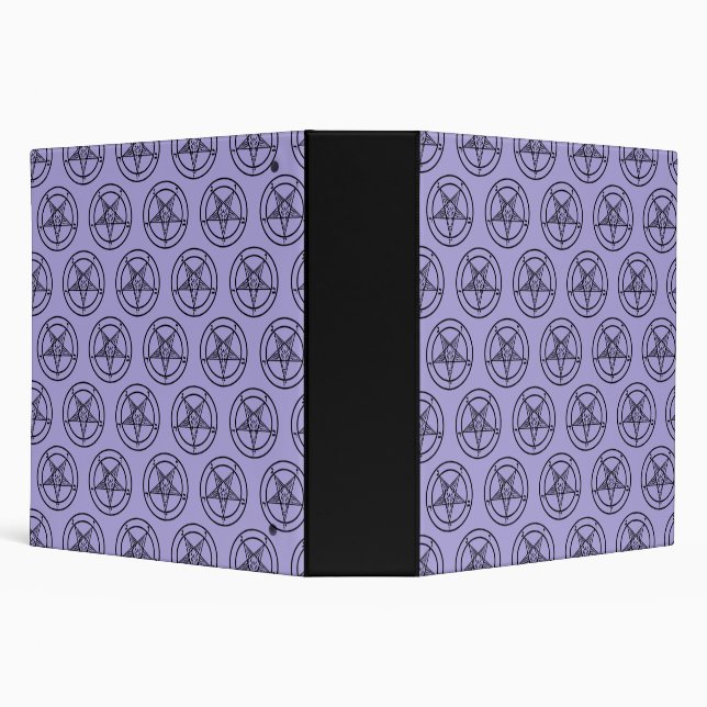 Lavender Baphomet Pentagram 2 inch 3 Ring Binder (Background)