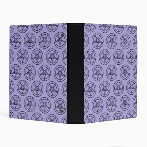 Lavender Baphomet Pentagram  Mini Binder