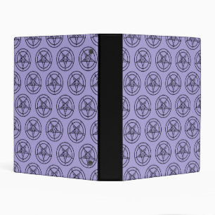 Lavender Baphomet Pentagram Satanic Mini Binder