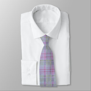 Lavender Barefoot Plaid Neck Tie