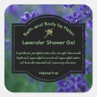 Lavender Bath and Cosmetics Label - Ingredients