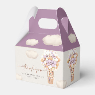 Lavender Bear Balloons Favor Box