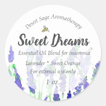 Lavender Bee Essential Oil Aromatherapy Label by CountryGarden at Zazzle