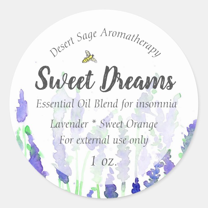 Lavender Bee Essential Oil Aromatherapy Label 