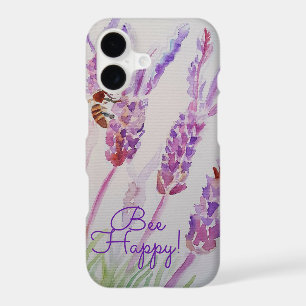 Lavender Bee Happy Herb Watercolor Flower iPhone 17 Case