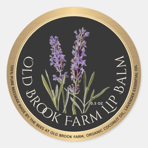 Lavender Beeswax Lip Balm Classic Round Sticker