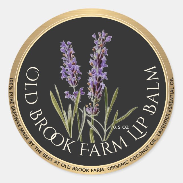 Lavender Beeswax Lip Balm Classic Round Sticker (Front)