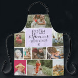 Lavender Best chef and grandma photo collage grid Apron<br><div class="desc">Modern Best chef and Nana ever,  seasoned with love with 11 photo collage grid,  the pastel lavender purple color and heart are fully editable. Perfect gift for grandma or anyone who loves cooking.</div>