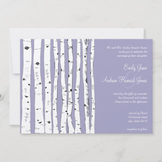 Lavender Birch Tree Wedding Invitations
