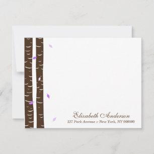 Lavender Birch Trees Flat Note Cards