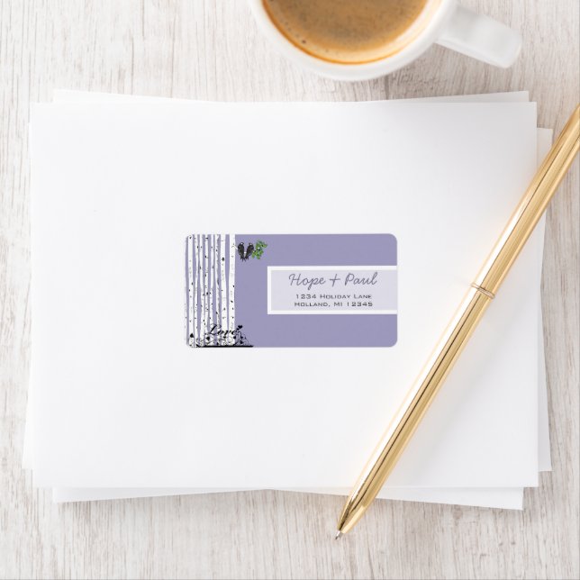Lavender BirchTree Return Address Label (Insitu)