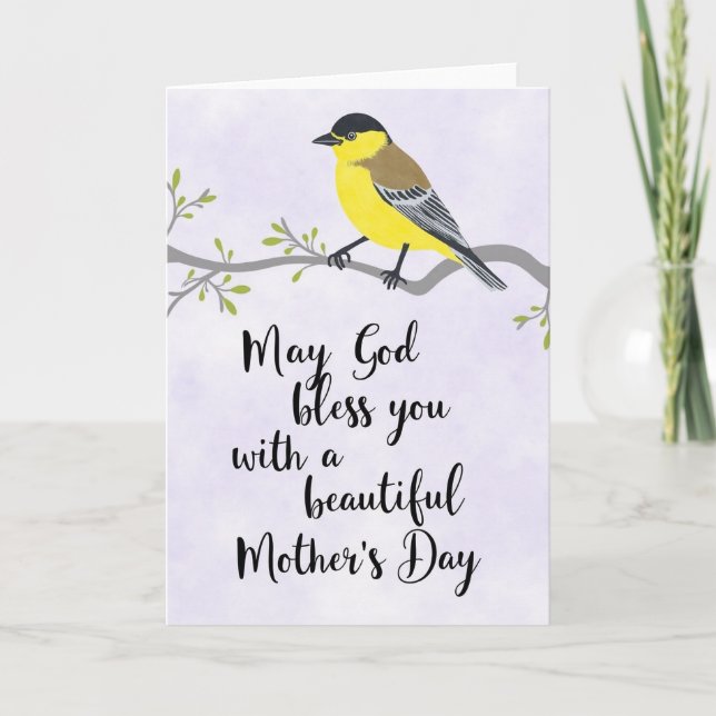 Lavender Bird Blessing Card (Front)