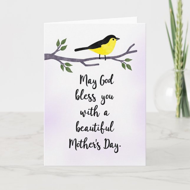 Lavender Bird Scene Card (Front)