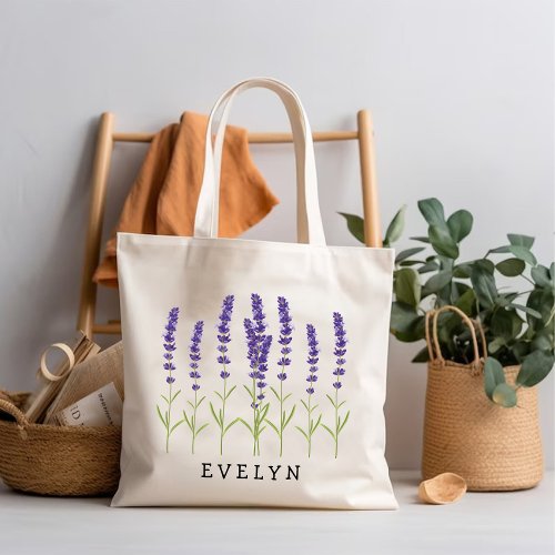 Lavender Birth month flower  Mom Birthday Tote Bag