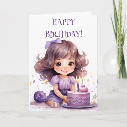 LAVENDER BIRTHDAY GIRL CARD