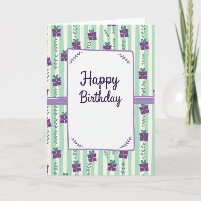 Lavender Birthday Message Card (Front)