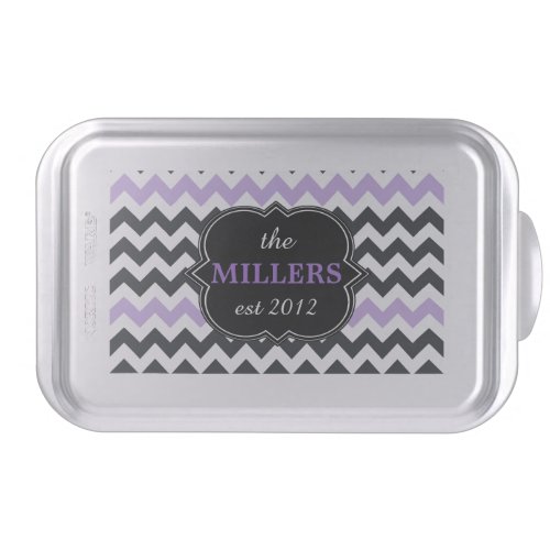 Lavender Black Chevron Personalized Estab Cake Pan