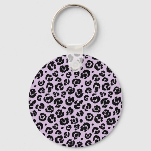 Lavender Black Leopard Print Keychain