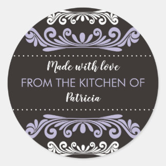 Lavender Black Made With Love From The Kitchen Of Classic Round Sticker
