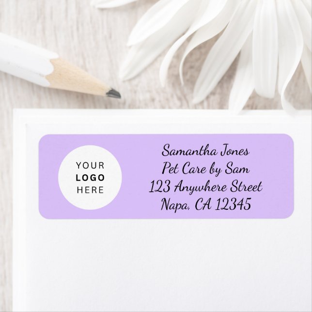 Lavender Black Script Business Logo Customizable  Label (Insitu)