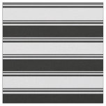 [ Thumbnail: Lavender & Black Stripes/Lines Pattern Fabric ]