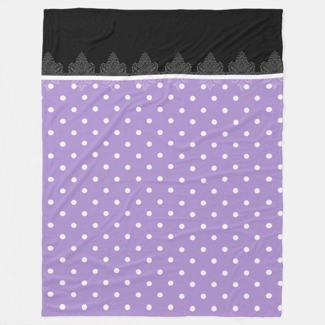 Lavender & black stripes Tiffany’s Fleece Blanket (Front)