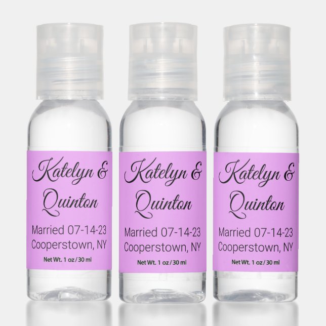 Lavender & Black Wedding Hand Sanitizer (Set)