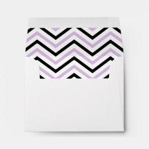 Lavender Black White Chevron Lined Envelopes