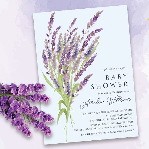 Lavender Bliss Baby Shower Invitation