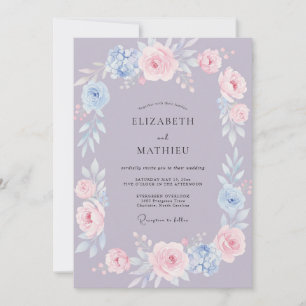 Lavender Blissful Spring Wedding Invitation