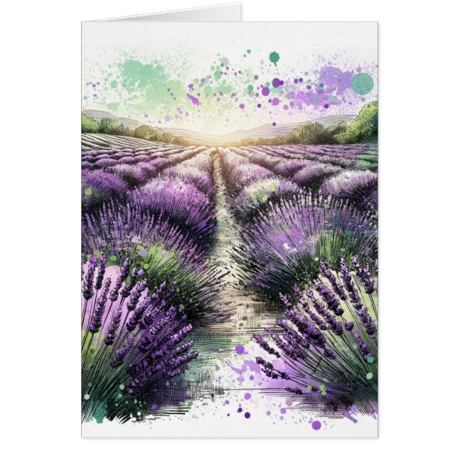 Lavender Bloom Serenity  Cards (Front)