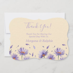 Lavender Bloom Wildflowers Wedding  Thank You Card