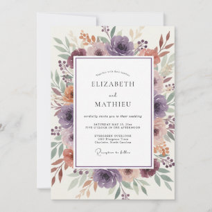 Lavender Blooming Botanical Wedding Invitation