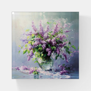 Lavender Blooming Lilac Bouquet Paperweight