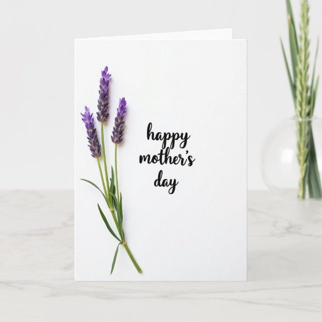 Lavender Blooms Mothers Day Card (Front)