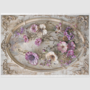 Lavender Blooms, Vintage Lace Floral & Mix Media Tissue Paper