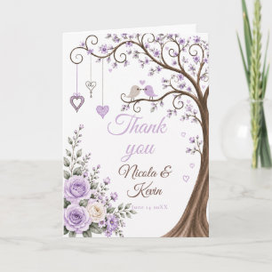 Lavender Blossom Anniversary Party Thank You Card