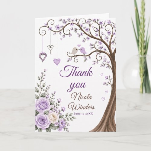 Lavender Blossom Bridal Shower Thank You Card