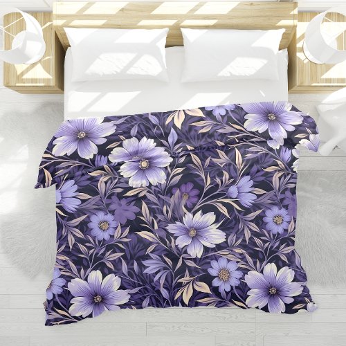 Lavender Blossom Elegance Purple Floral Bedding Duvet Cover