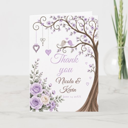 Lavender Blossom Engagement Party Thank You Card