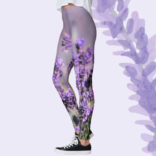 Lavender Blossoms Floral Botanical Lilac Leggings