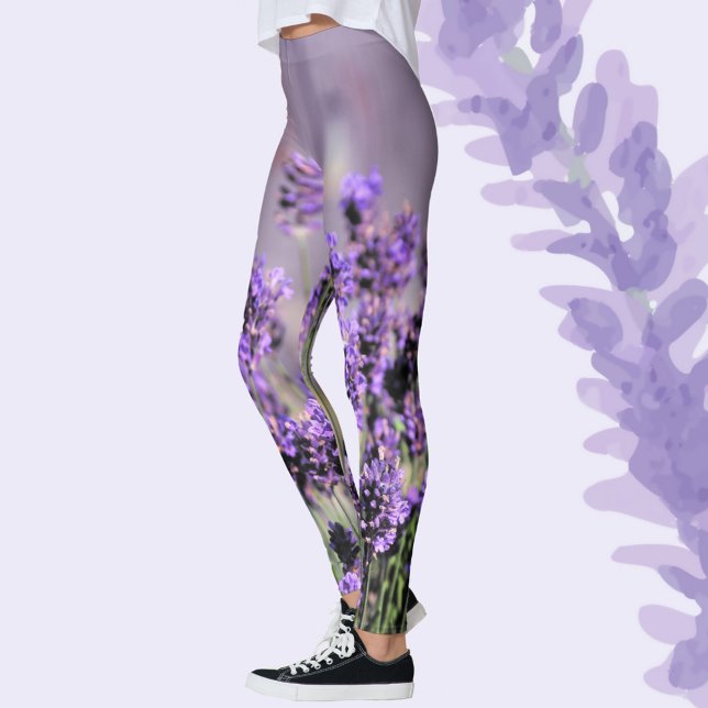 Lavender Blossoms Floral Botanical Lilac Leggings (Creator Uploaded)