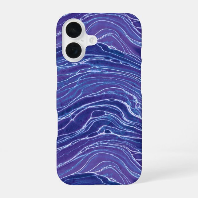 Lavender Blue Abstract Waves Pattern  Iphone Case (Back)